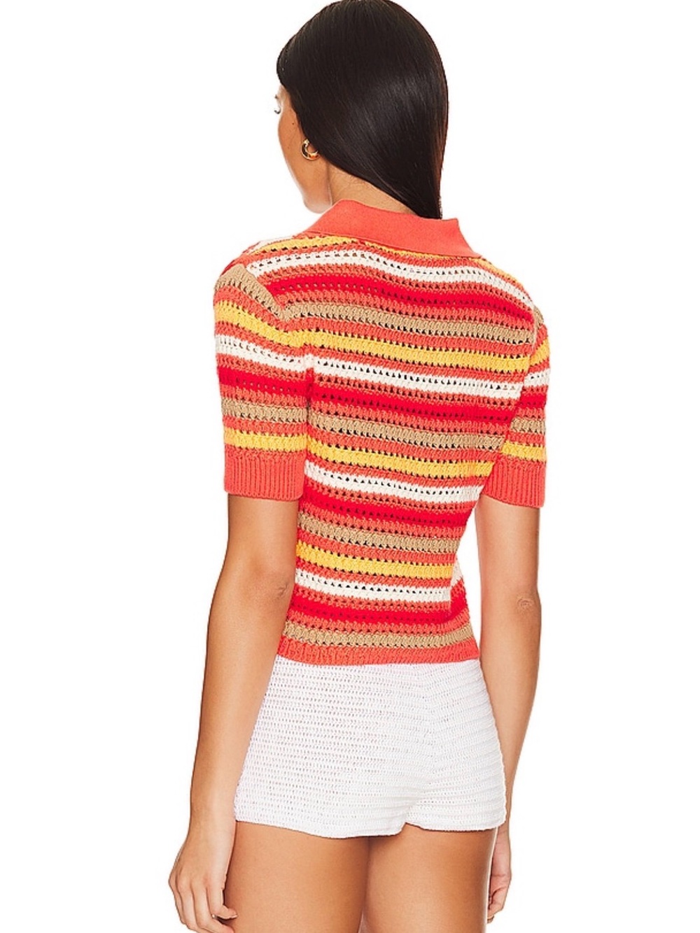 LOVERS & FRIENDS LUCIA CROCHET KNIT POLO TOP-SIZE S-LIKE NEW - Picture 2 of 5